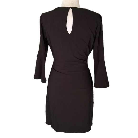 NWT Lulus Last Love Song Black Tie Waist Bow Detail Bell Sleeve Dress - M - Picture 8 of 16